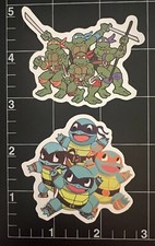 Lot of 2 Teenage Mutant Ninja Turtles TMNT vinyl sticker decal skateboard laptop