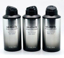 3-Pack Bath Body Works GRAPHITE Body Spray For Men Men's Collection 3.7 oz