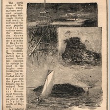 1890 Lake Superior Engraved Print Lookout Sai...
