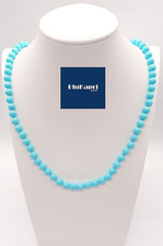 Collana uomo donna sfere Turchese con chiusura Argento 925  6 mm