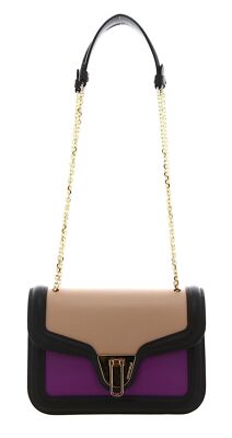COCCINELLE Marvin Twist Tricolor Schultertasche Tasche Multi. Toasted