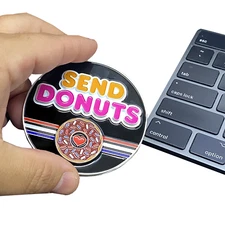 BL1-04B Send Donuts Police First Responders Dunkin inspired challenge coin Param