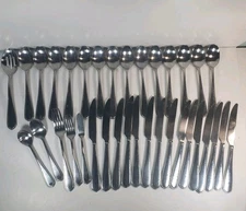 35 pc lot set Stainless Steel Flatware Spoons Forks Knives Cambridge China