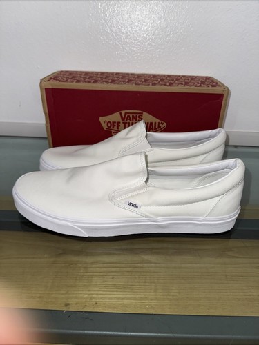 VANS Men's Classic Slip-On Shoes Size 15 White - 第 1/6 張圖片