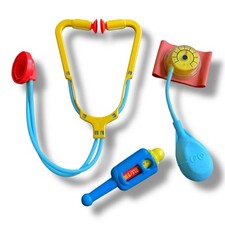 Vintage Fisher Price DOCTOR MEDICAL toy STETHOSCOPE Thermometer Blood Pressure