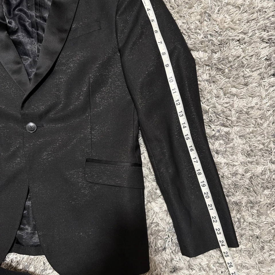 Chaqueta Blazer JF J. Ferrar Para Hombre Calce Ajustado Negra Talla 40R Foto 3 de 4