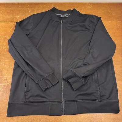 Under Armour Jacket Mens 2XL Black Full Zip Long Sleeve Cold Gear