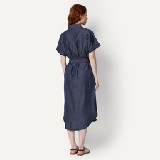 Amazon Essentials Women Short Sleeve Dress with Belt Dark Midnight XL