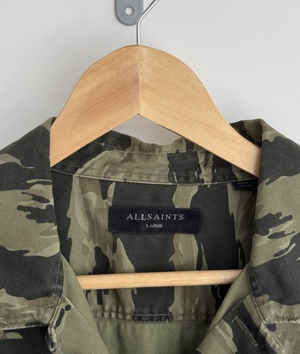 Allsaints “Krueger” Ls Shirt/Overshirt /Shacket /jacket Camouflage Large - Picture 4 of 12