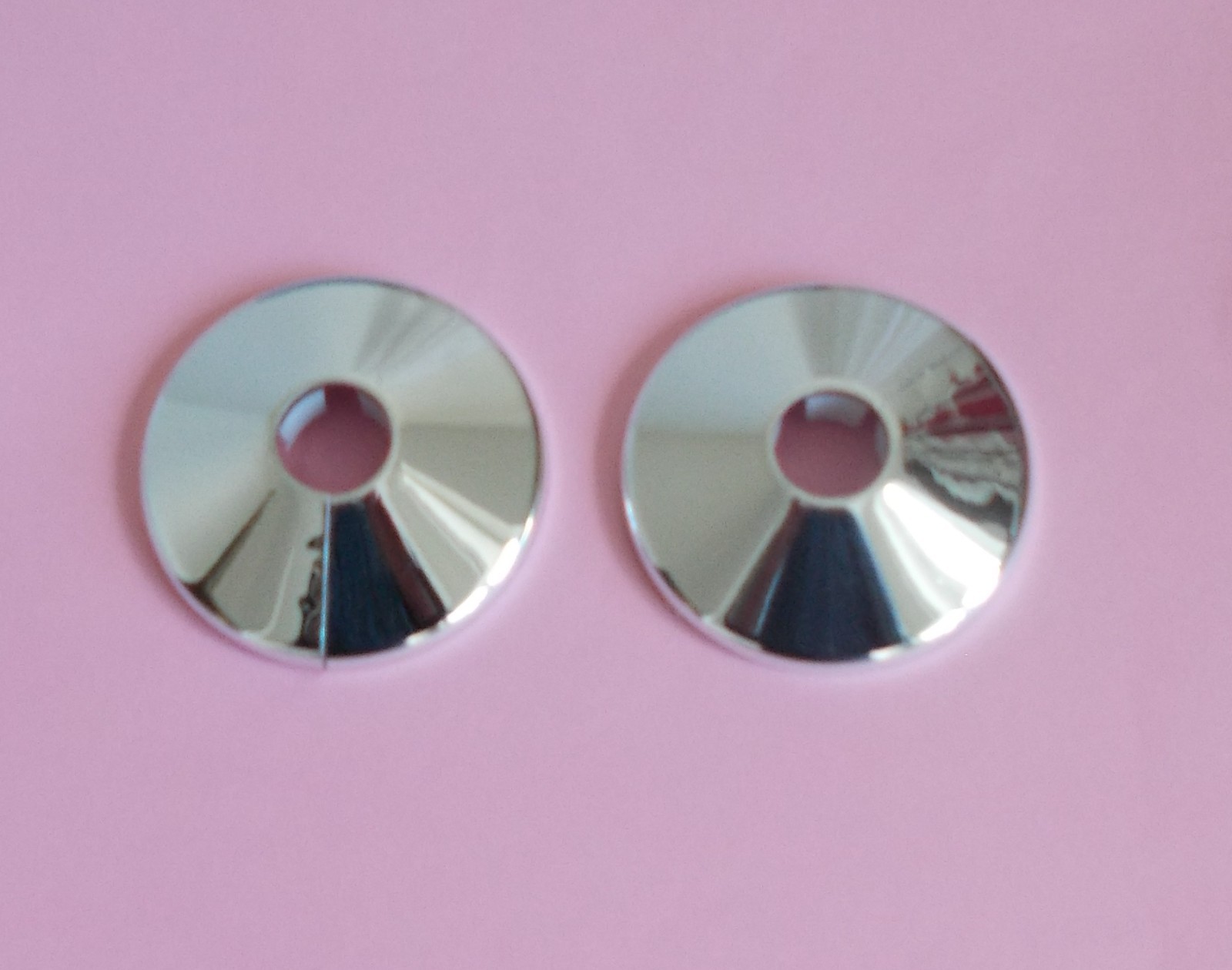 2 X 15mm ORACSTER CHROME RADIATOR PIPE COLLARS COVER NEW