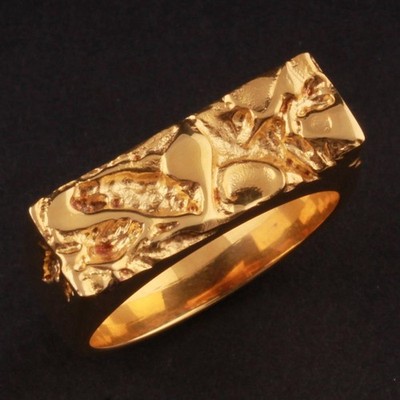 IX Studios vergoldeter Sterling Ring. 925. Rustikal. NEU! 60mm. 62mm