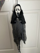 Vintage Fun World Scream Ghost Face w/ Knife Hanging Halloween Decoration