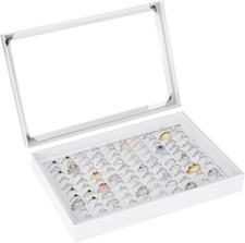 100 Slots Ring Earring Holder Display Case, Velvet Jewelry Ring Earring Storage