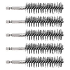 5 Pcs 22mm Dia Bore Brush Tubes Ports Steel Twisted Wire Brush 1/4" Hex Shank