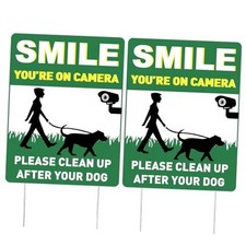 2 Pcs Pick Up After Your Dog Signs No Pooping Pet Marker with Metal Stakes