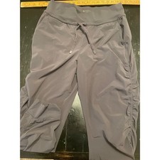 Athleta Women Grey Ruched Jogger Pants Size 10T Tall Lightweight Activewear