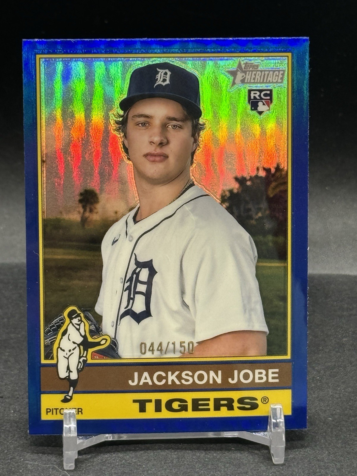 2025 Topps Heritage Chrome Jackson Jobe RC Dark Blue Parallel  /150 - Tigers 389
