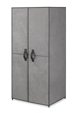 Covered Wardrobe Closet Organizer with Doors - Gray -18.9" L x 24" W x 51.97" H
