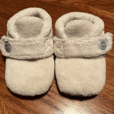Ugg Baby Booties Bixbee Fleece Sherpa Size 4/5 White Cream Soft Infant Slipper