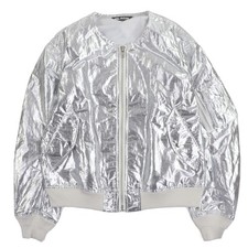 BLACK COMME des GARCONS Men's Jacket No-Collar Zip-Up 1M-Jo13 Silver Xl