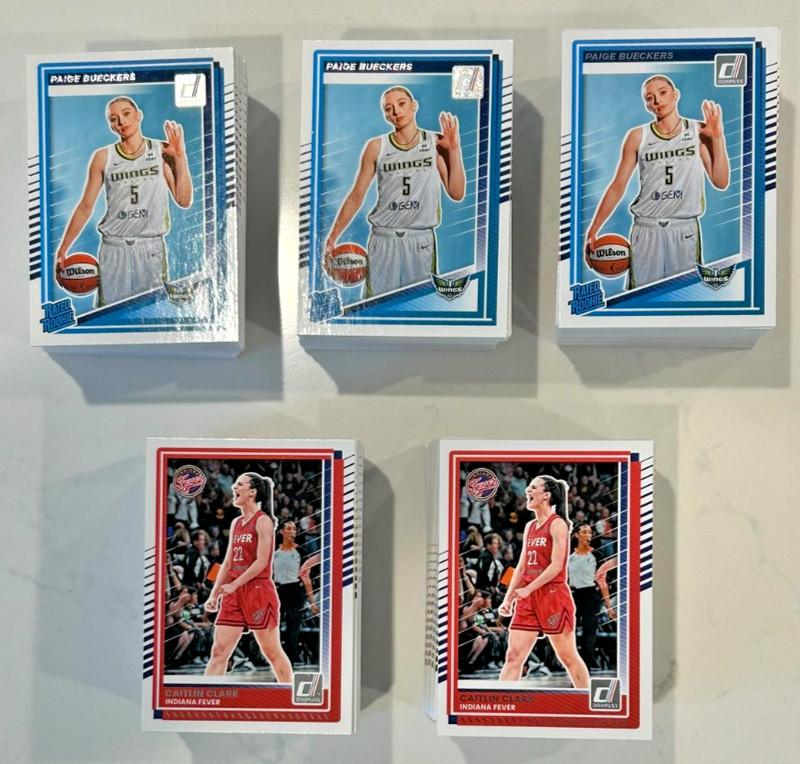 (5) 2025 Donruss WNBA Complete Sets 1-100 - Caitlin, Paige, Rated RCs  500 Cards