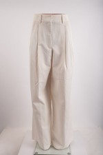 Zara Womans Pants Size M Ecru off White Wide Leg High Waist 7149/043 NWT