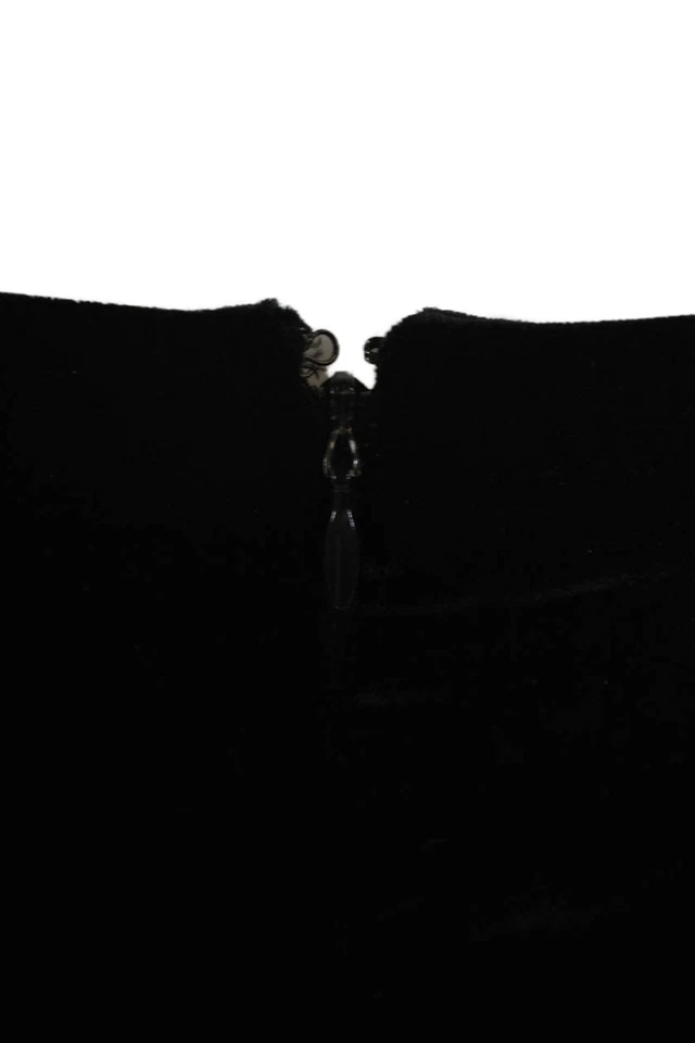 Vestido Chanel Boutique Mujer Cremallera Trasera Terciopelo Borde Vintage Negro Talla FR 40 93A Foto 4 de 4