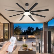 72 Large Ceiling Fan With Lights Remote 27w Led 8 Blades 6 Speed Dc Motor