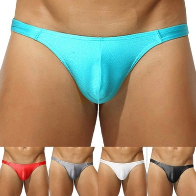 Herren Low Waist glänzend atmungsaktiv G String Tanga Unterhose weicher Stoff
