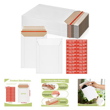 20 Pack Rigid Mailers 6x8 Inch Self Seal Document Envelopes Sturdy Cardboard