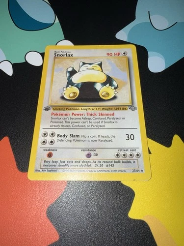 Pokémon Snorlax 27/64 Jungle 1st Edition Rare 90HP Regular English Card