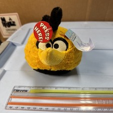 Angry Birds With SOUND 5" Plush Yellow Orange Bubbles Globe Bird Rovio NWT