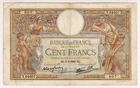 1939 France 100 Francs 64407 Vintage Paper Money Banknotes Currency
