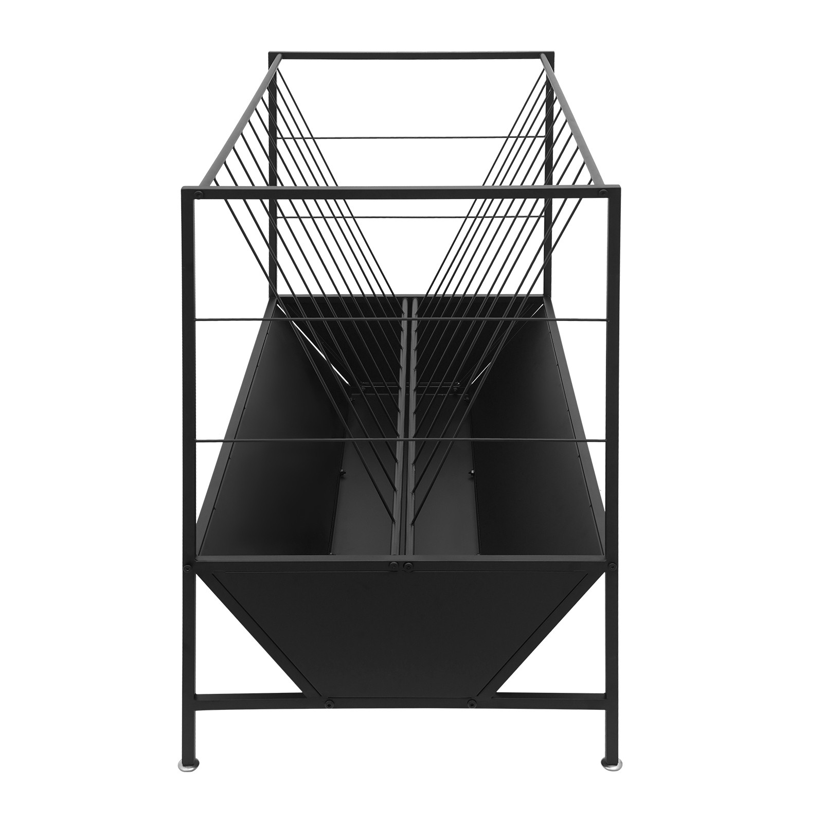 Heavy-Duty Metal Ranch Feeder with 50 Gal Grass & 30 Gal Feed Pan for Livestock