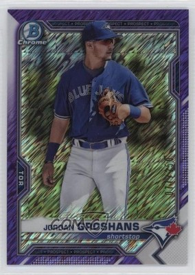 2021 Bowman Chrome Prospects Purple Shimmer Refractor /250 Jordan Groshans 12jy