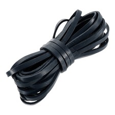 Flat Leather Cord 5.5 Yard 5mm Leather String Strips for DIY Crafts Black