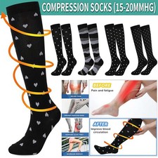 Compression Socks Medical 15-20 mmHg Graduated Support Mens Womens S/M-L/XL Size