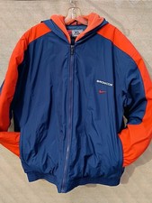 Vintage Nike Denver Broncos On Field Coat Jacket Blue/Orange XL