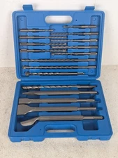 SDS Rotary Hammer Drill Bits and Chisel Set, 17-Piece, With Storage Case, New 