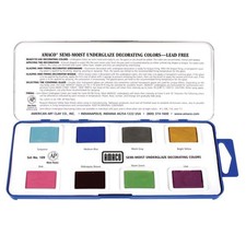 Semi-Moist Underglazes 8-Count Set No. 2 (#109), 8 Assorted Decorating Colors...