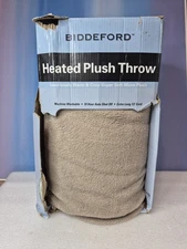 Biddeford Heated Plush Throw Blanket Auto Shut Off Digital Control 50 x 62 New