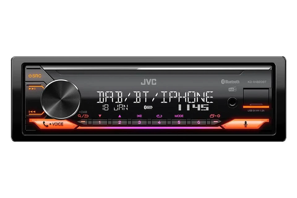 JVC KD-X482DBT 1-DIN Autoradio Media-Receiver Bluetooth DAB USB Spotify B WARE - Bild 3 von 4