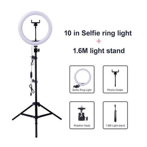 LED Ring Light Dimmable Lighting Kit Phone Selfie Tripod Makeup Youtube Live - Picture 2 of 19