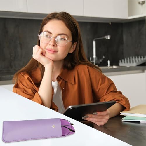10 Pack Soft Eyeglass Case Assorted Colors Leather Glasses Case Portable - Bild 6 von 7