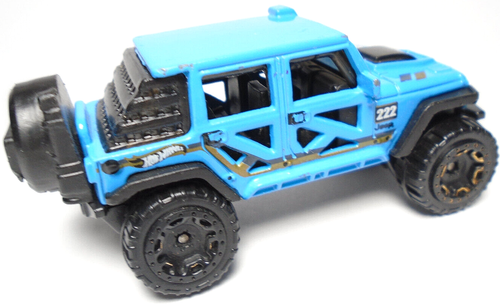 2017 HOT WHEELS '17 JEEP WRANGLER #222 BLUE 1:64 DIECAST 3 1/8" SUV TRUCK - Picture 4 of 6