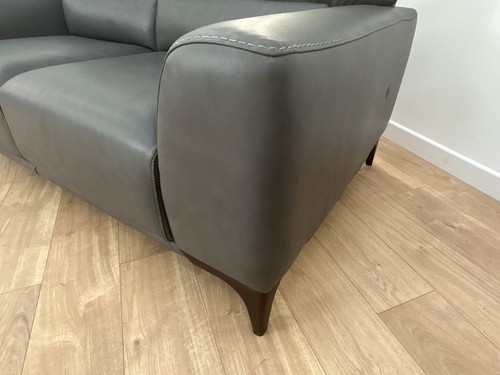 Sassari 2 Seater - Leather Sofa - Caruso Fog - Picture 6 of 17