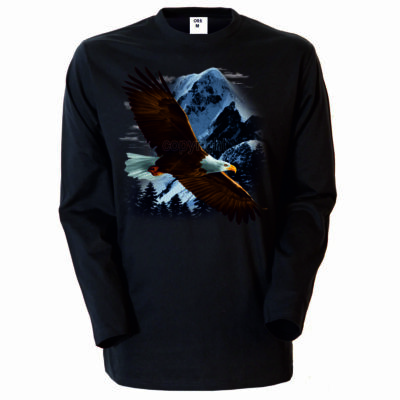 Longsleeve/Langarmshirt Adler Natur & Wildnissmotiv Modell Eagle Over The Alps