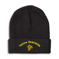 Beanies for Men Yellow Anaconda Winter Hats for Women Acrylic Skull Cap 1 Size
