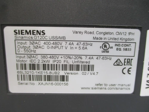 1 Pc 6SL3210-1KE15-8UB2 NEW SIEMENS SINAMICS G120C Rated Power Fast Ship - Picture 3 of 6