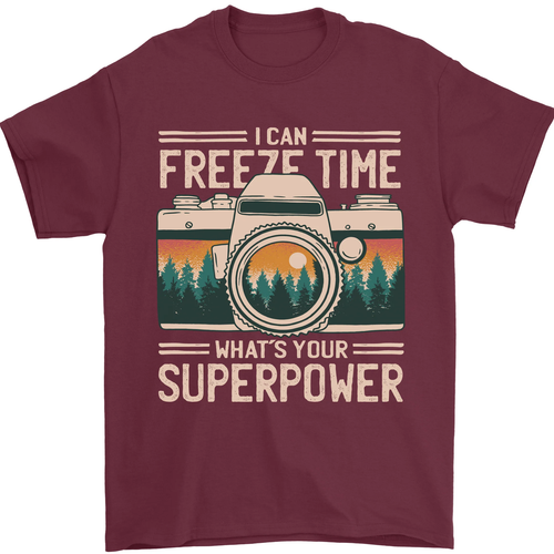 Freeze Time Fotograf Fotografie Herren T-Shirt 100% Baumwolle